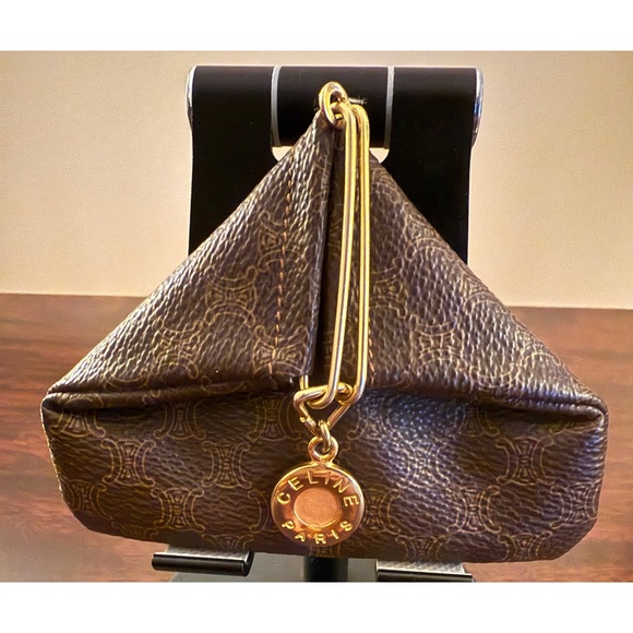 Celine Handbags - Celine Macadam Triangular Brown Leather Coin Purse COA EUC